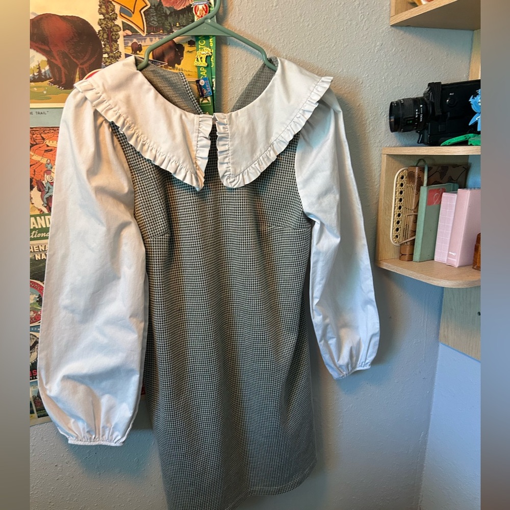 peter pan collar, houndstooth dress